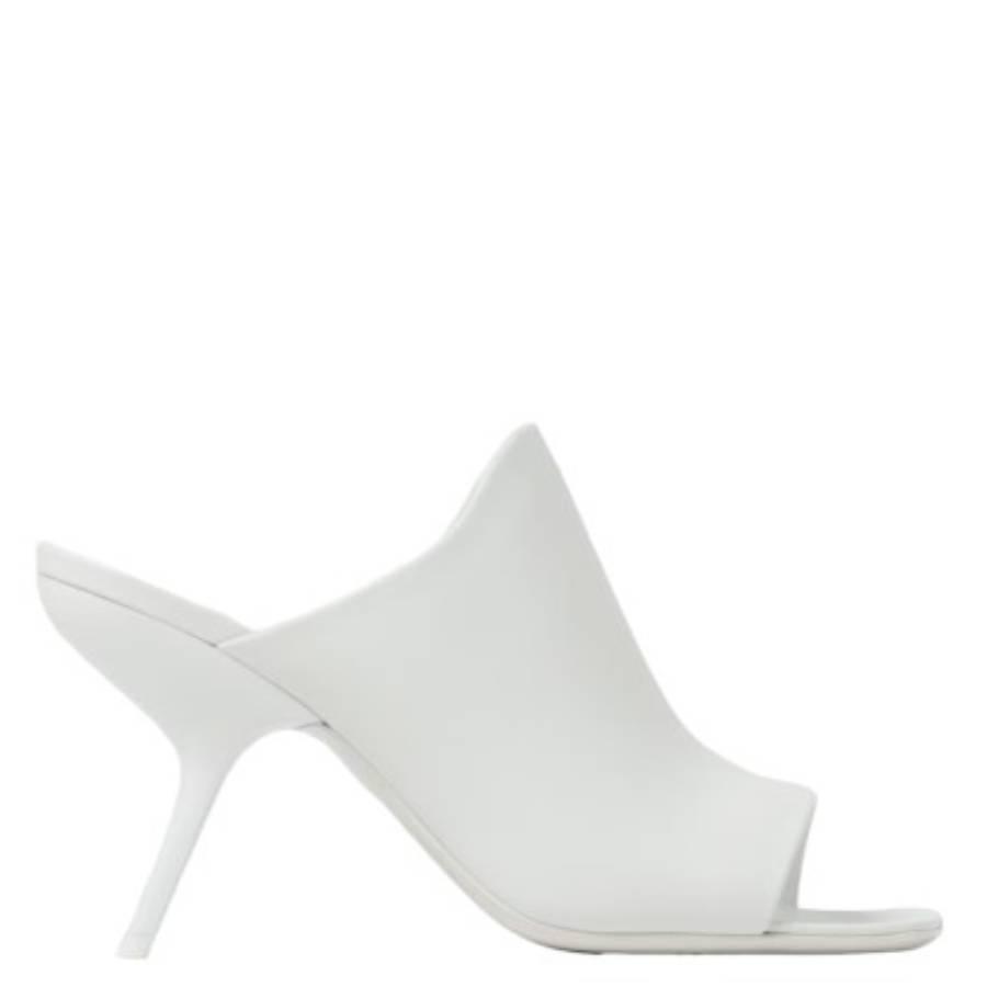 Ferragamo White Nappa Open-Toe Slide Sandals by FERRAGAMO