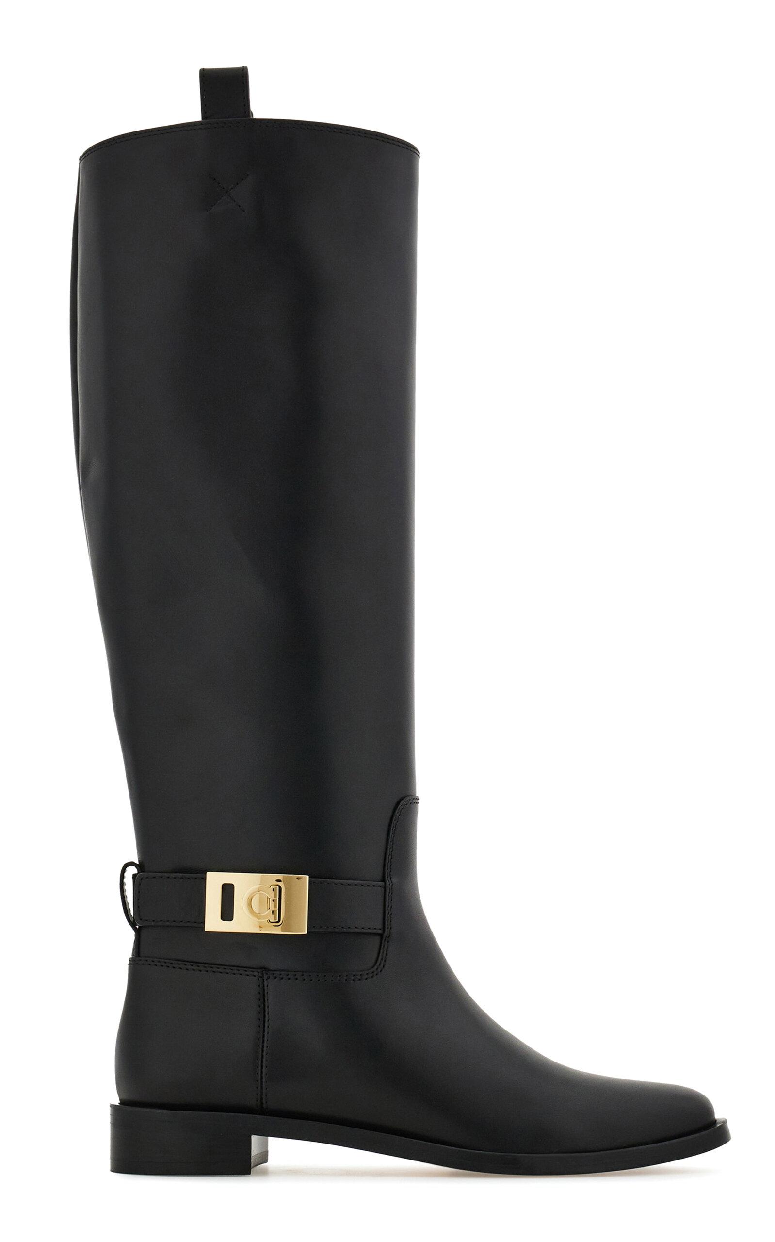 Ferragamo Zakia Leather Riding Boots - Moda Operandi by FERRAGAMO