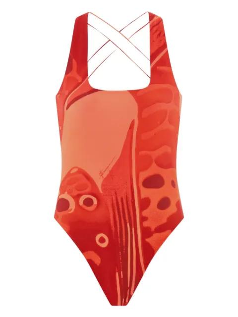 Fish-print swimsuit by FERRAGAMO