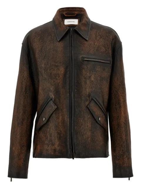 Flap Pocket Zip Leather jacket by FERRAGAMO