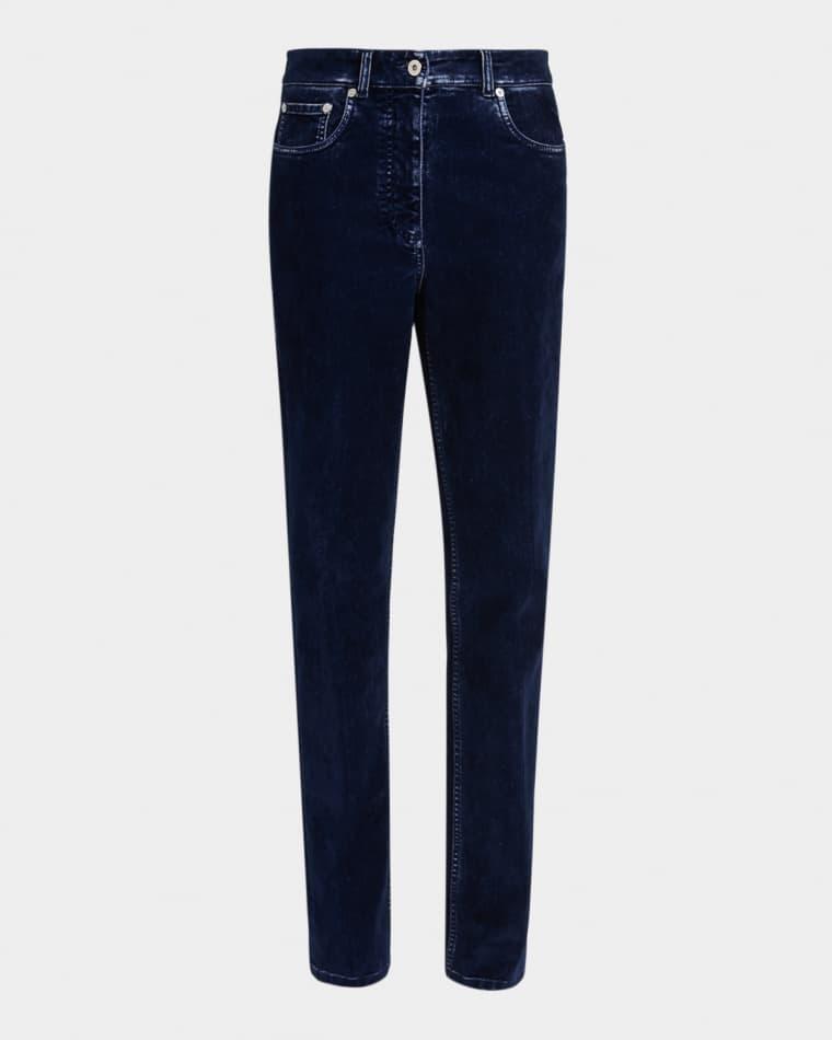 Flocked Velvet Straight-Leg Jeans by FERRAGAMO