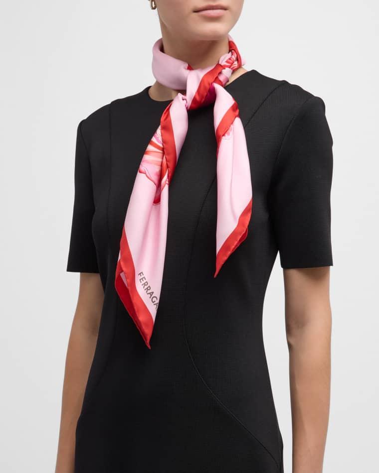 Fo Tulipbollrosaros Silk Square Scarf by FERRAGAMO