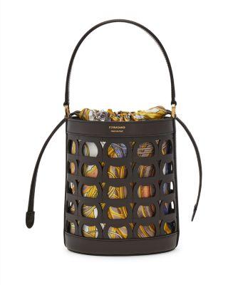 Gancini Mini Leather Bucket Bag by FERRAGAMO