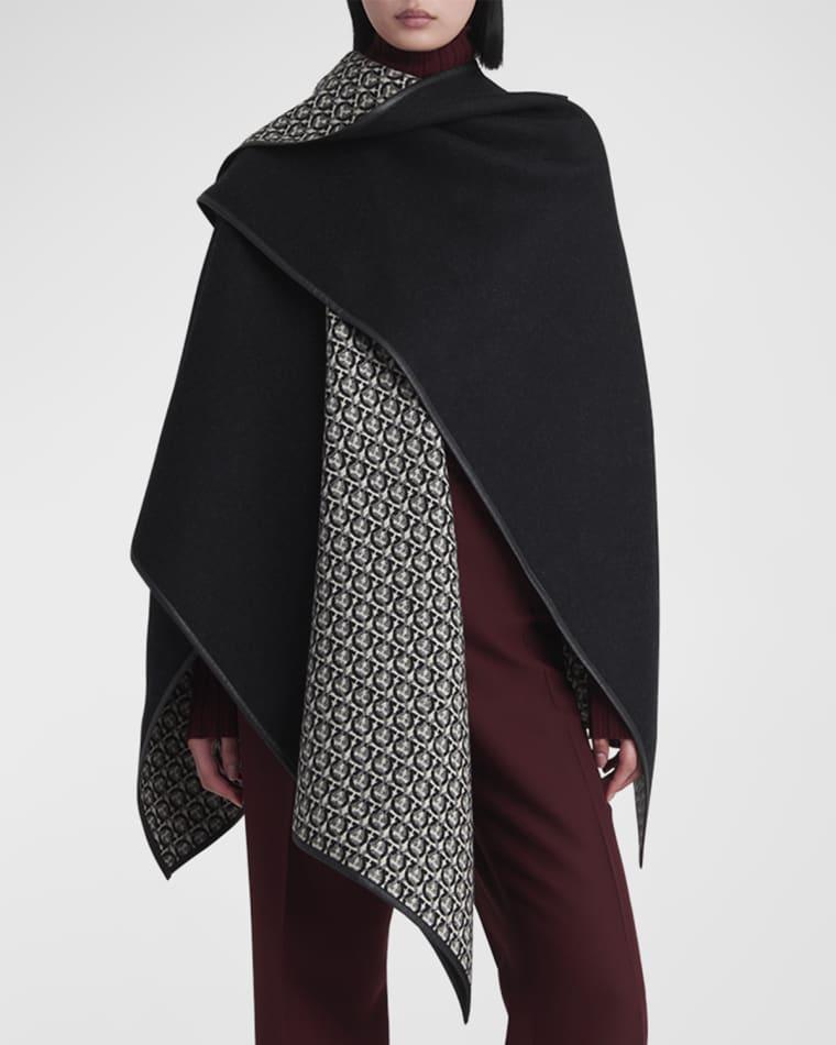 Gancini Wool & Leather Cape by FERRAGAMO