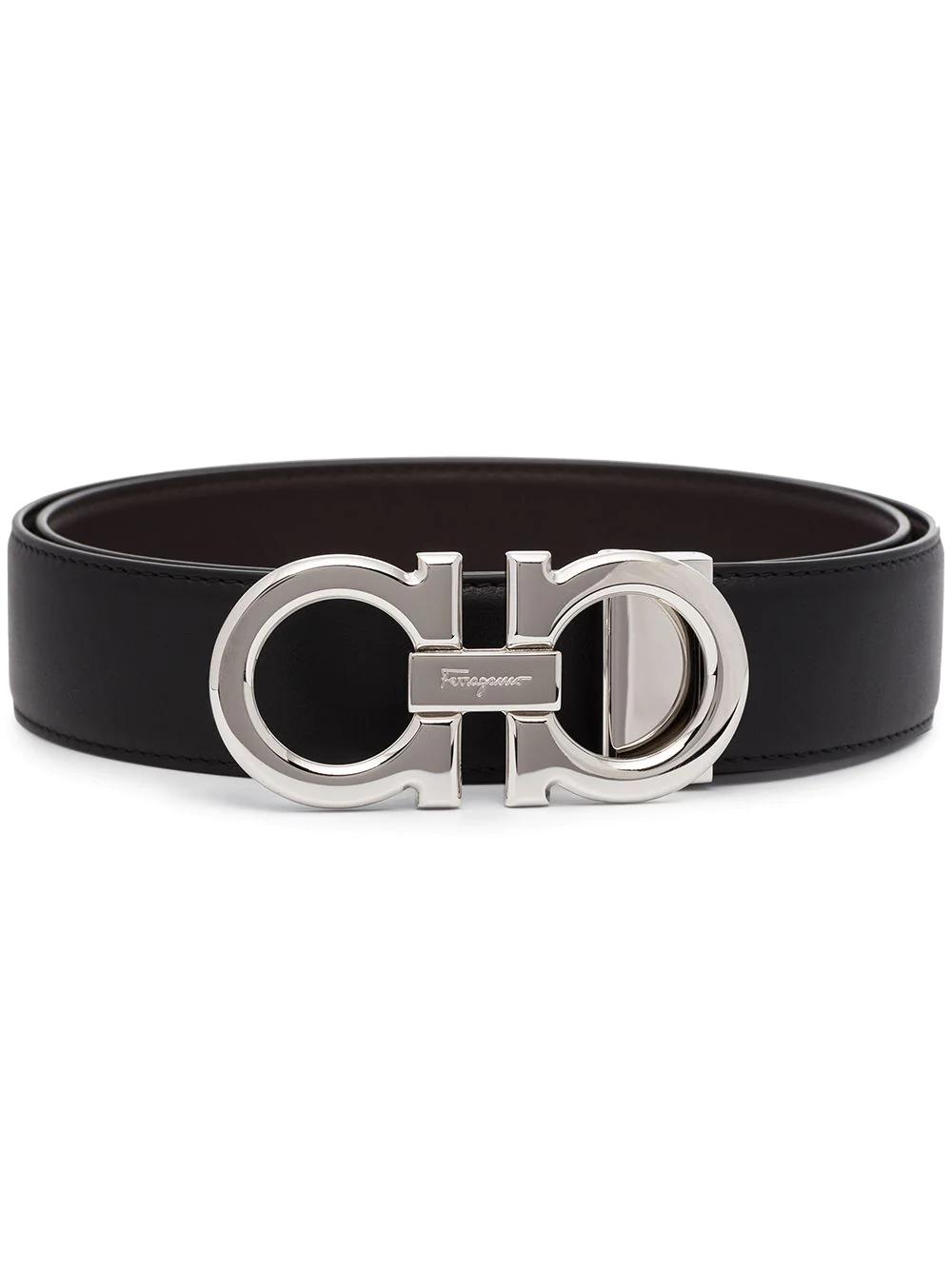 Gancini-buckle leather belt by FERRAGAMO