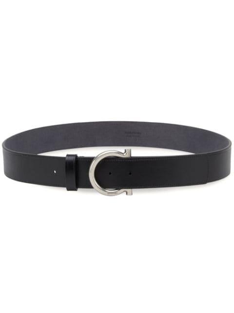 Gancini-buckle leather belt by FERRAGAMO