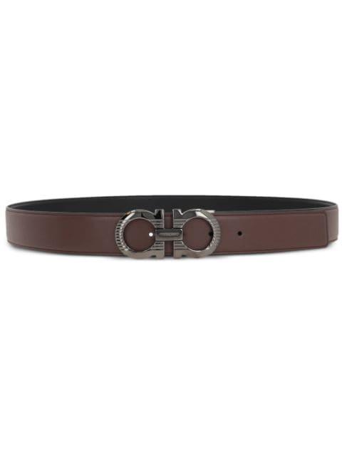 Gancini-buckle leather belt by FERRAGAMO