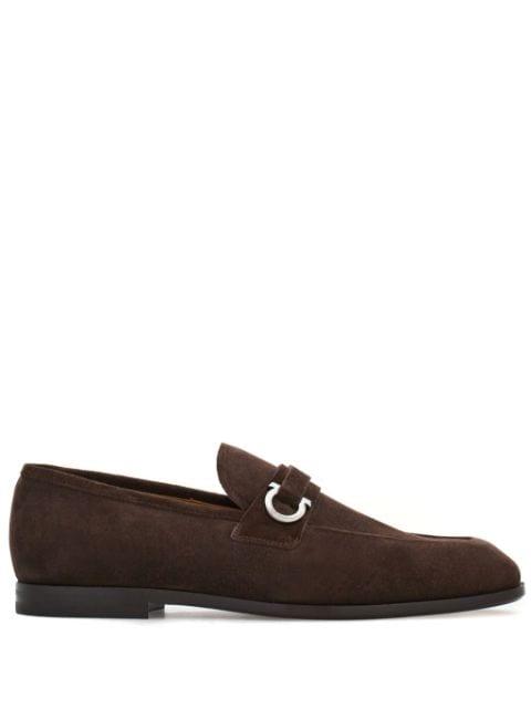 Gancini-buckle leather loafers by FERRAGAMO