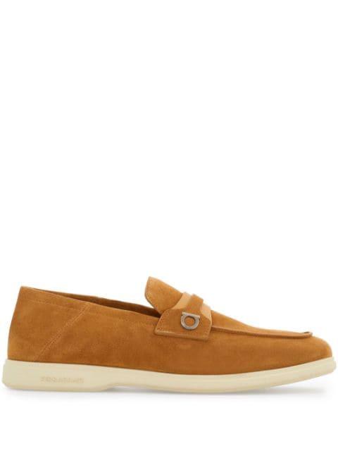 Gancini-buckle leather loafers by FERRAGAMO