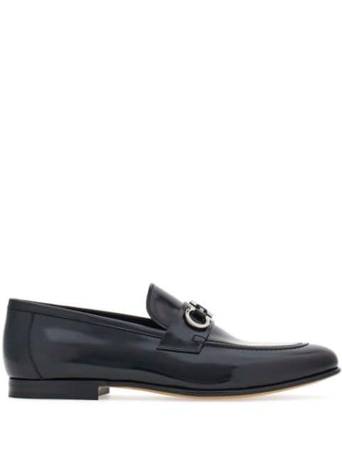 Gancini-buckle leather loafers by FERRAGAMO