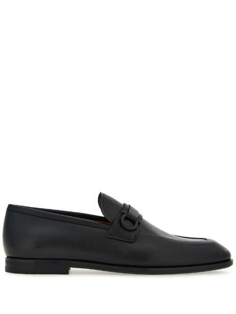 Gancini-buckle leather loafers by FERRAGAMO
