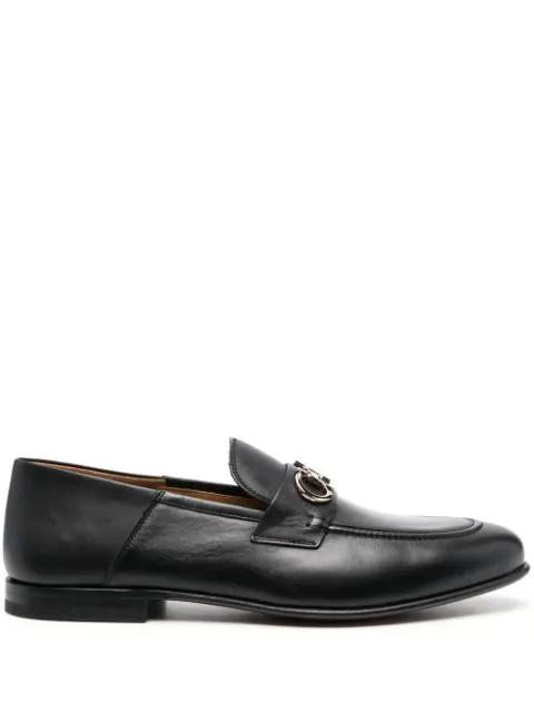 Gancini-buckle leather loafers by FERRAGAMO