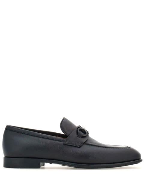 Gancini-buckle leather loafers by FERRAGAMO