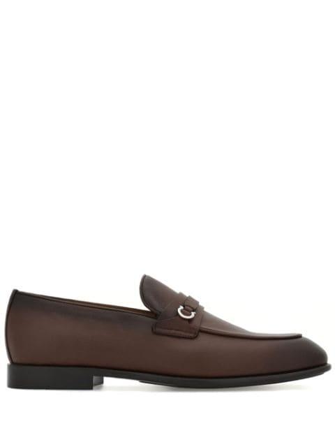 Gancini-buckle leather loafers by FERRAGAMO