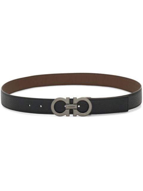 Gancini-buckle reversible belt by FERRAGAMO