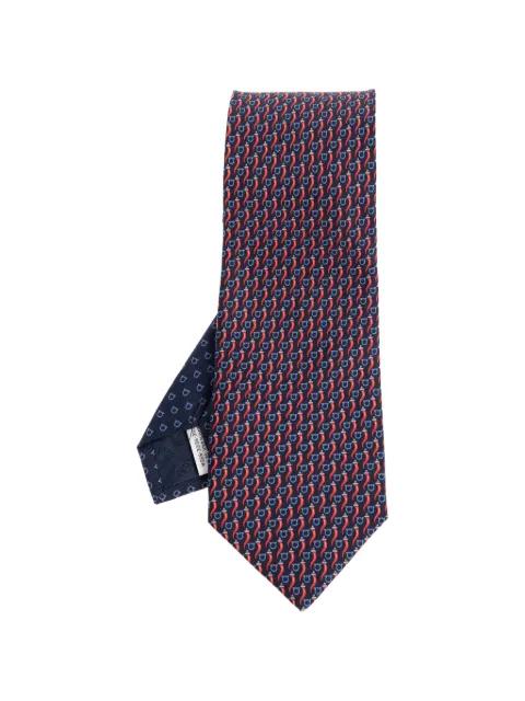 Gancini chilli-print tie by FERRAGAMO
