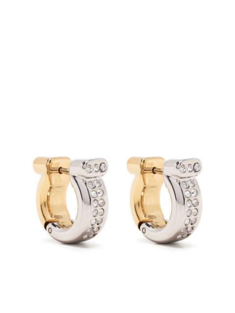 Gancini crystal-embellished hoop earrings by FERRAGAMO