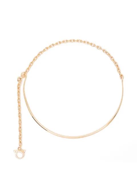 Gancini crystal-embellished necklace by FERRAGAMO