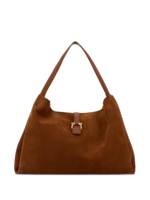 Gancini-detail suede shoulder bag by FERRAGAMO