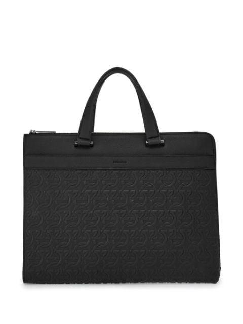 Gancini embossed-leather briefcase by FERRAGAMO