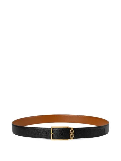 Gancini grained-leather belt by FERRAGAMO