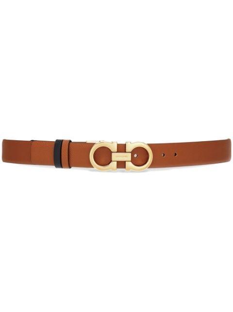 Gancini grained leather belt by FERRAGAMO
