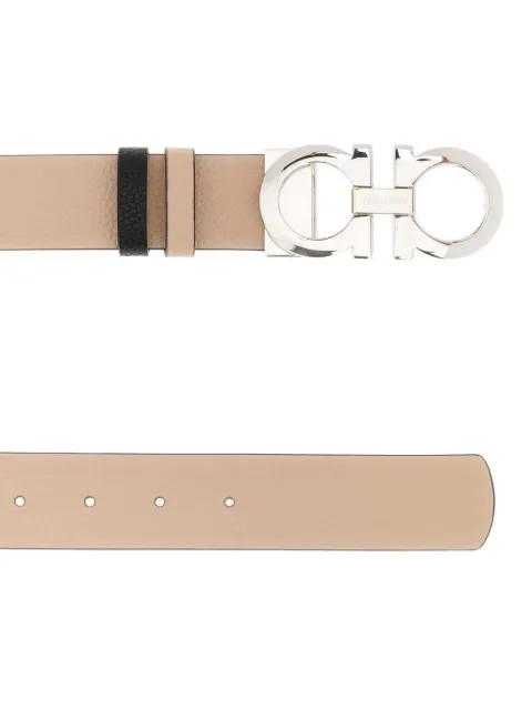 Gancini grained-leather belt by FERRAGAMO