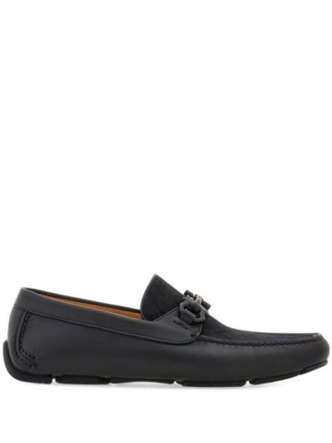 Gancini-jacquard leather loafers by FERRAGAMO