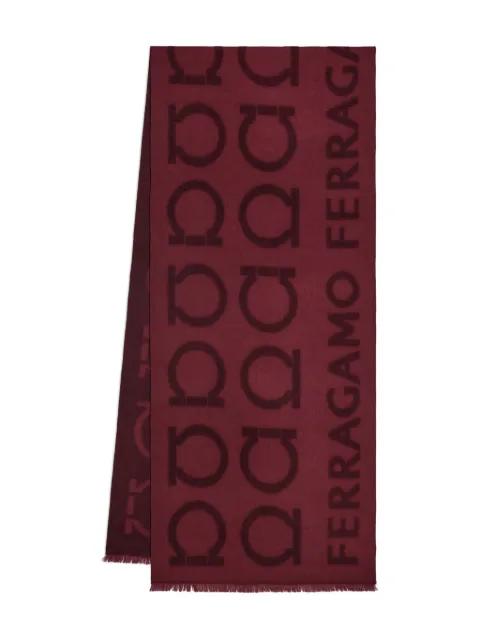 Gancini jacquard logo scarf by FERRAGAMO
