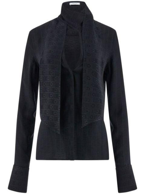 Gancini-jacquard silk blouse by FERRAGAMO