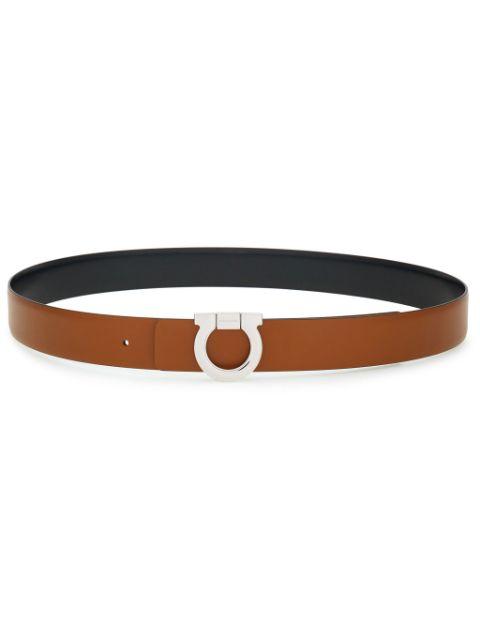 Gancini leather belt by FERRAGAMO