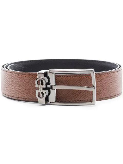 Gancini leather belt by FERRAGAMO