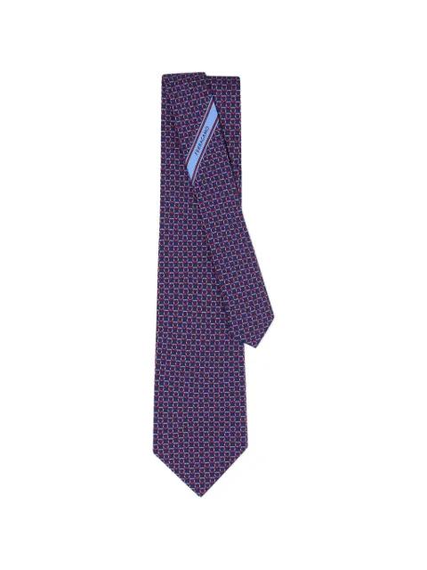 Gancini link-print tie by FERRAGAMO