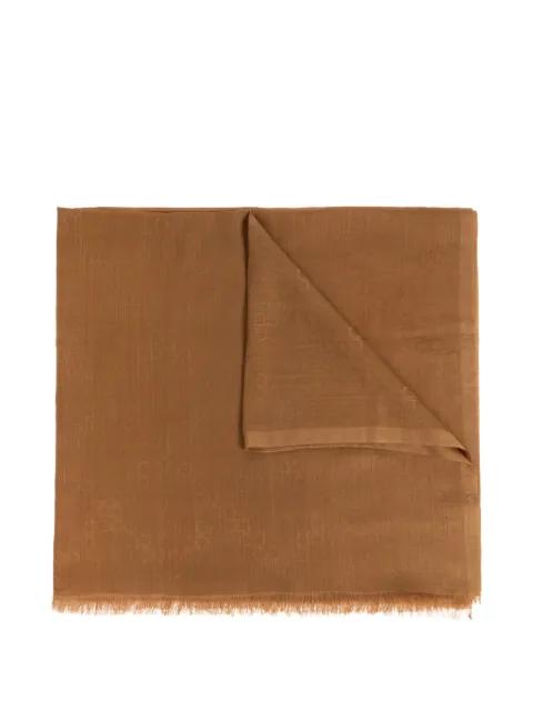 Gancini-monogram frayed scarf by FERRAGAMO