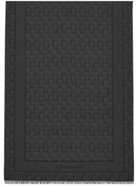 Gancini monogram-jacquard scarf by FERRAGAMO