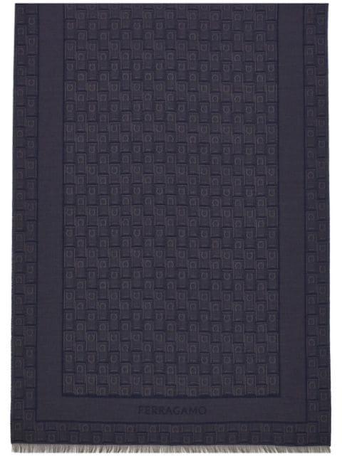 Gancini-monogram jacquard stole by FERRAGAMO