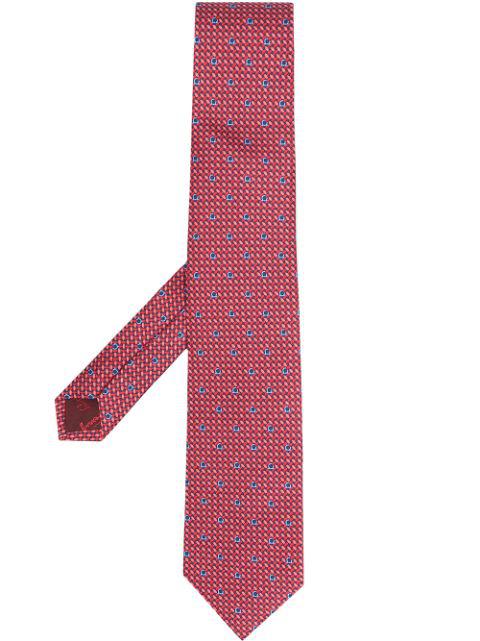 Gancini motif pointed-tip tie by FERRAGAMO