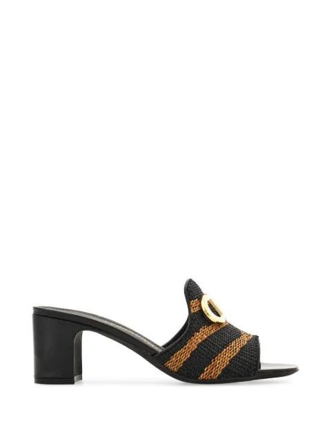 Gancini ornament mid-heel slides by FERRAGAMO