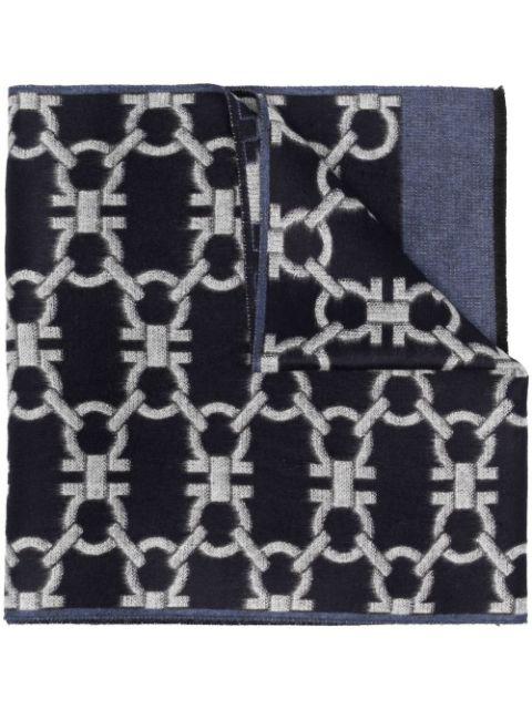 Gancini-pattern jacquard scarf by FERRAGAMO