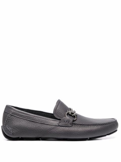 Gancini pebbled driving shoes by FERRAGAMO