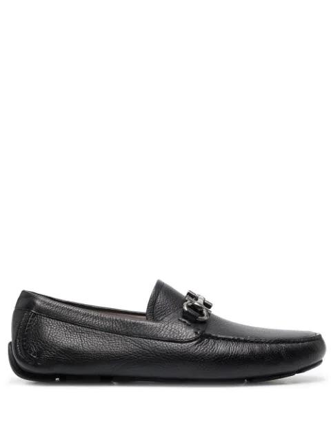 Gancini pebbled-effect loafers by FERRAGAMO