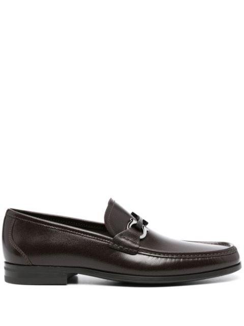 Gancini-plaque leather loafers by FERRAGAMO
