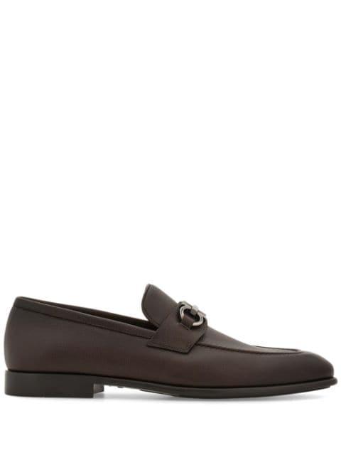 Gancini-plaque leather loafers by FERRAGAMO