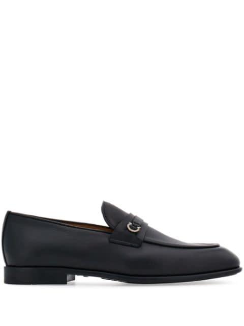 Gancini-plaque leather loafers by FERRAGAMO