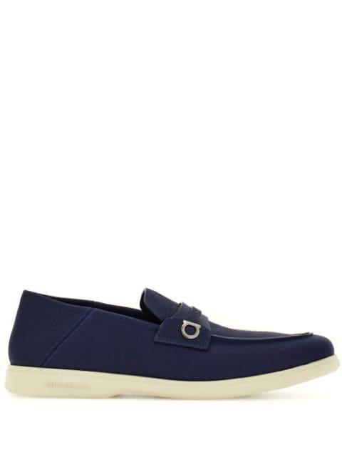 Gancini-plaque leather loafers by FERRAGAMO