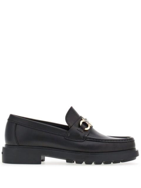 Gancini-plaque leather loafers by FERRAGAMO