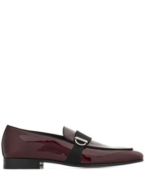 Gancini-plaque patent loafers by FERRAGAMO