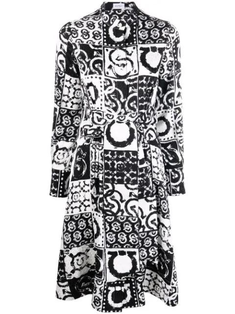 Gancini-print shirt dress by FERRAGAMO