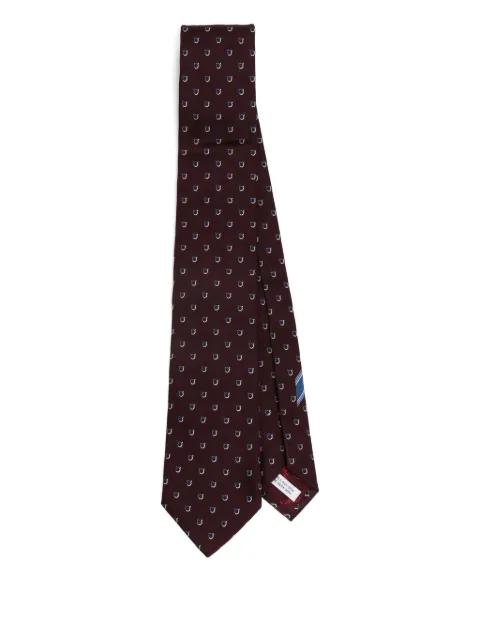 Gancini-print silk tie by FERRAGAMO