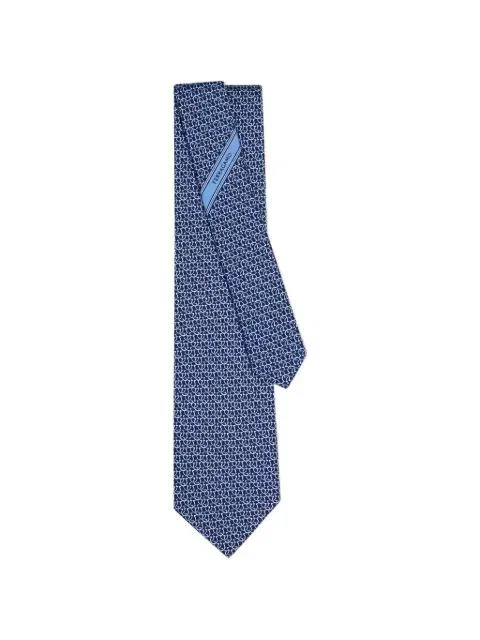 Gancini-print silk tie by FERRAGAMO
